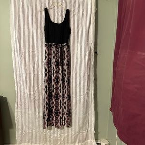 "Lilly Rose", M, ladies, black, pink, ivory dress with black lining